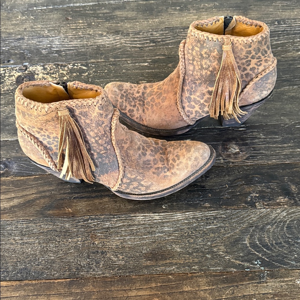 Old GRINGO Leopard Print Ankle Boots